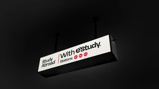 Logotype on a dark surface